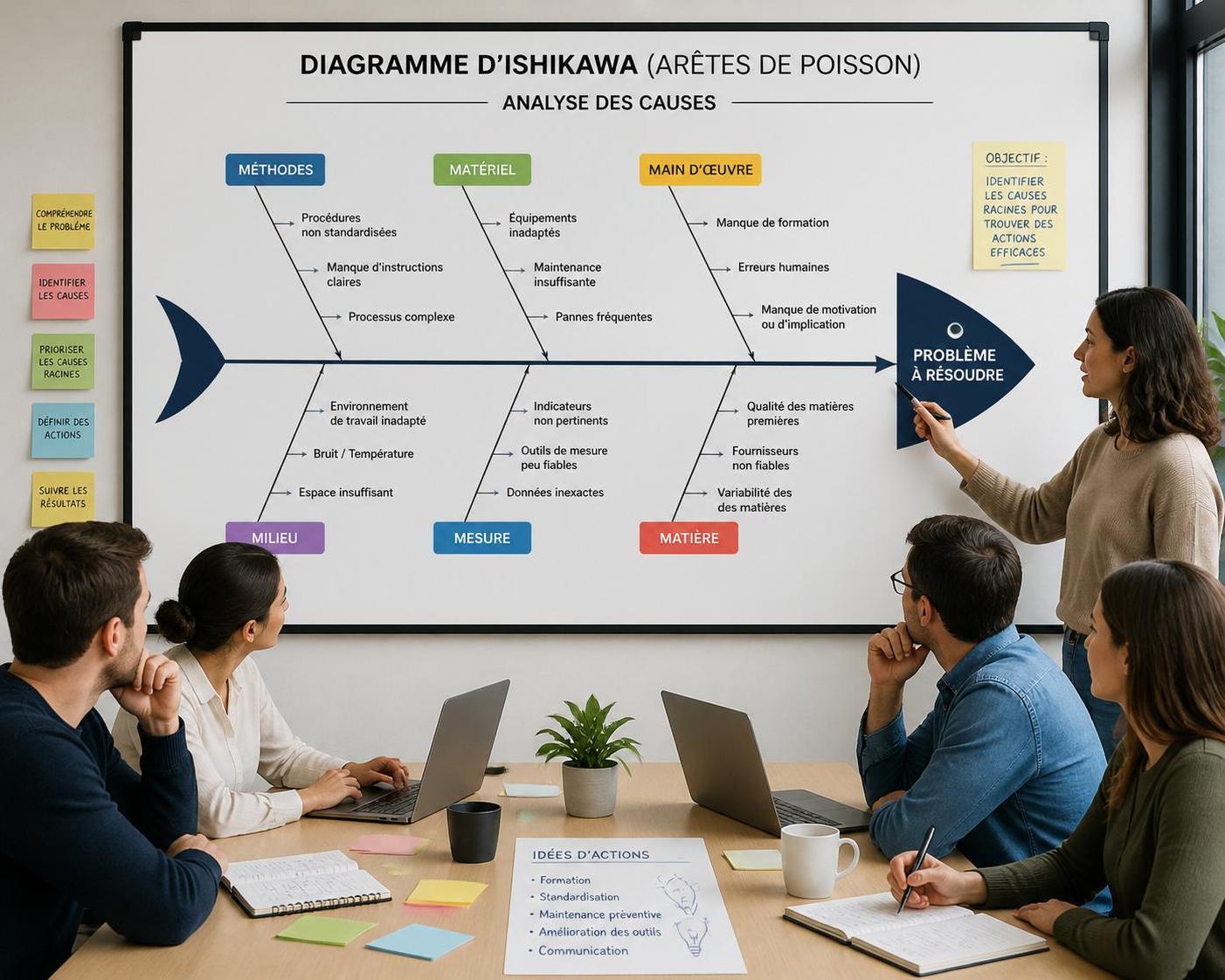 découvrez comment le diagramme d'ishikawa transforme l'analyse des causes en entreprise, en facilitant l'identification précise des problèmes pour améliorer la performance et la prise de décision.