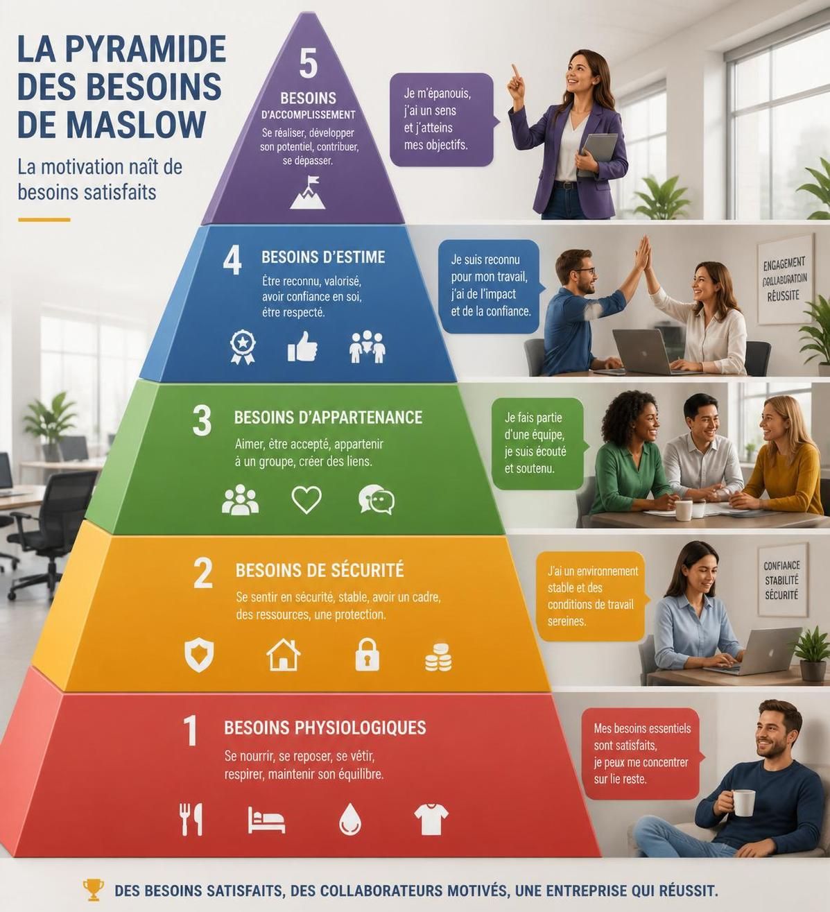 découvrez comment utiliser la pyramide de maslow pour hiérarchiser les besoins et motiver efficacement vos équipes au travail.