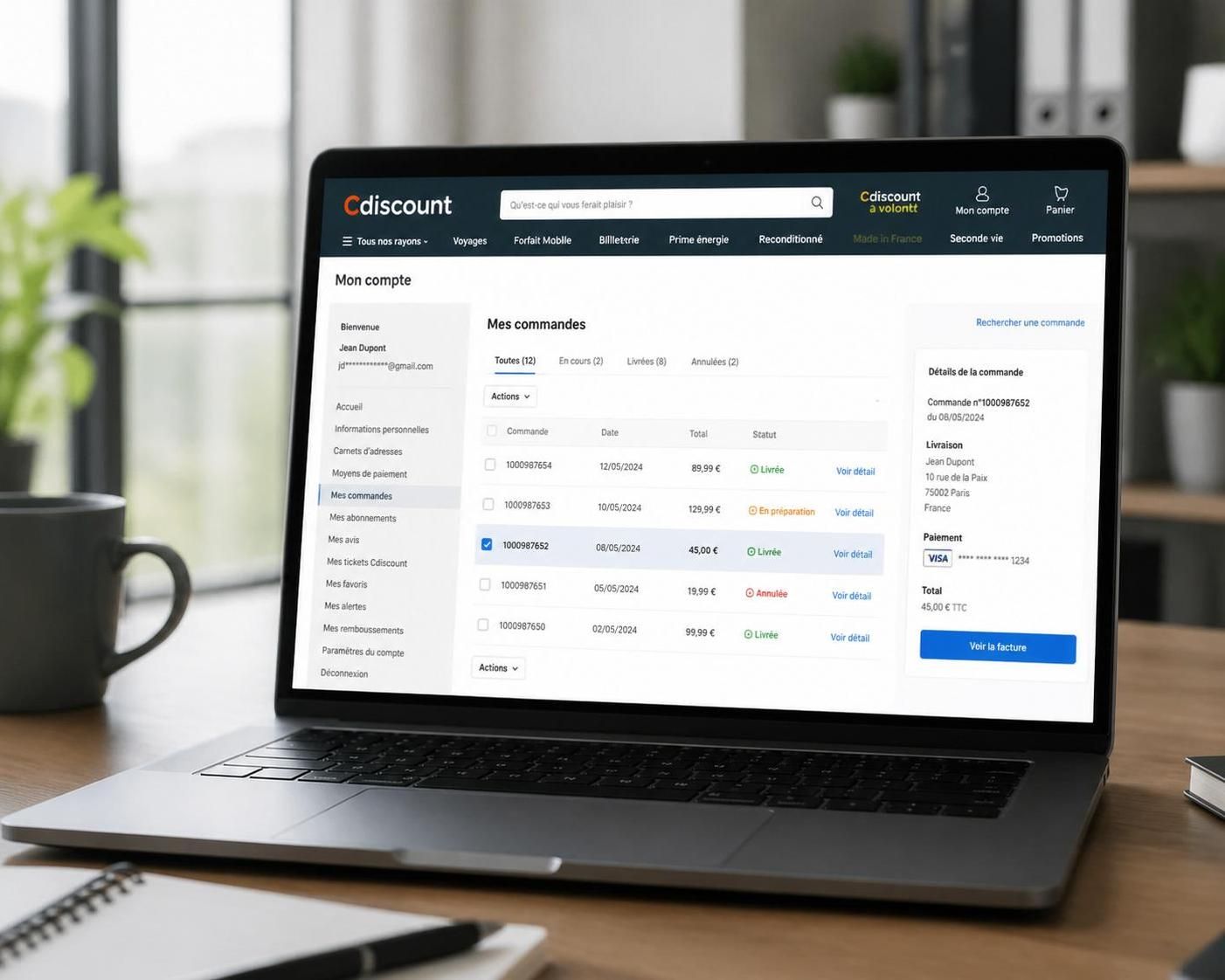 découvrez comment gérer efficacement vos commandes en ligne avec l'espace client cdiscount. suivi, retours et gestion simplifiée pour une expérience d'achat optimisée.