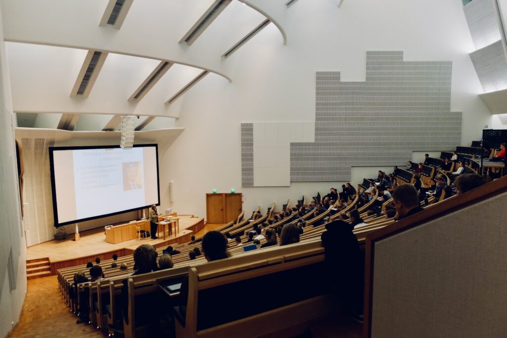 Students in a class at Aalto University in Espoo, Finland.